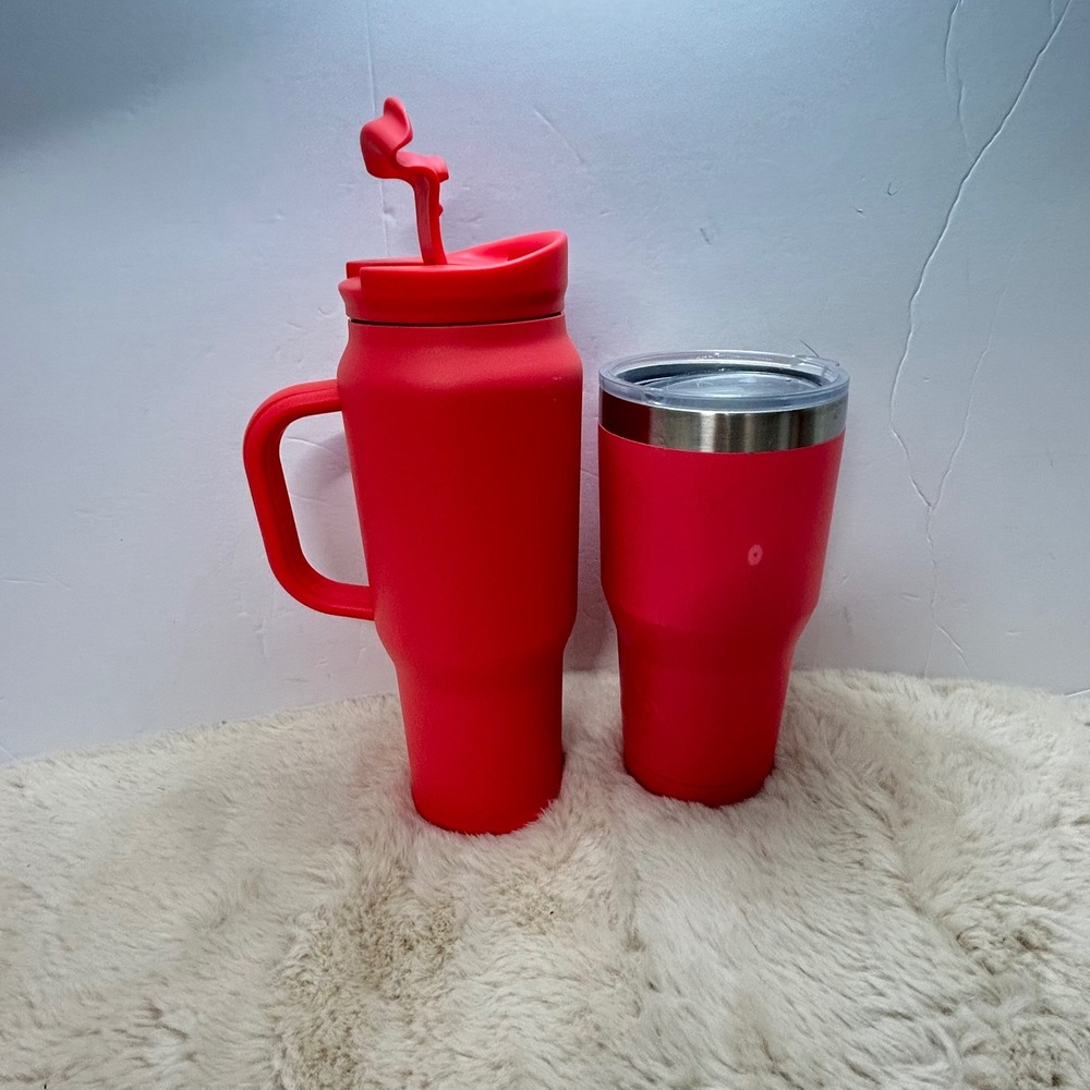 TAL Ozark Trail Red‎ Stainless Steel Insulated Tumbler Mug Set with Lids